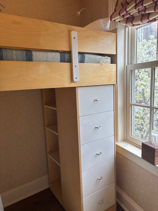 Custom Birch and white loft bed