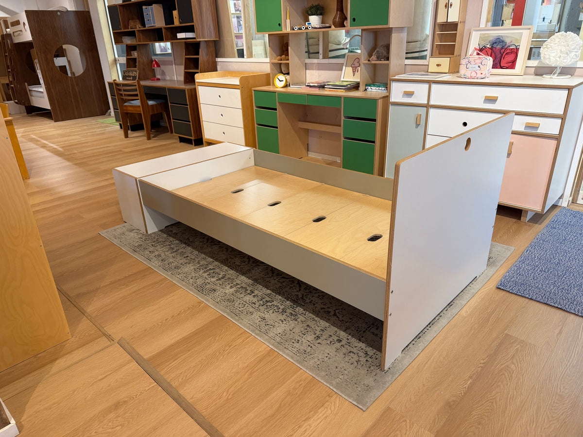 Marino Twin Floor Bed with Footboard Cabinet