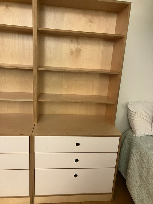 Two Modulor cabinets w/lower drawers