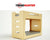 Compact wooden desk with shelves, cut-out handles, and “TRENDHUNTER” logo.