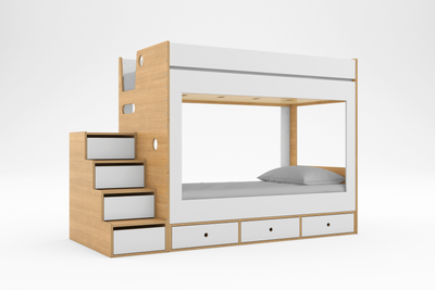 Cabin Bunk Bed with Stairs