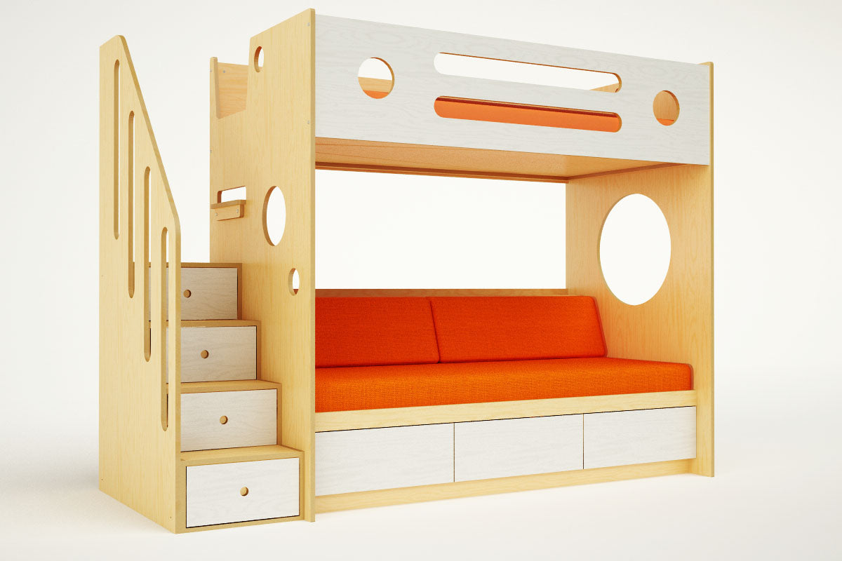 Marino Loft over Daybed with Stairs-Casa Kids