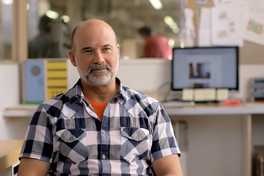 Man working at office with computer.