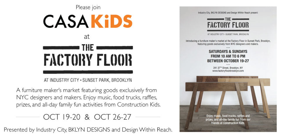CASAKiDS event flyer with dates and wooden table photo.