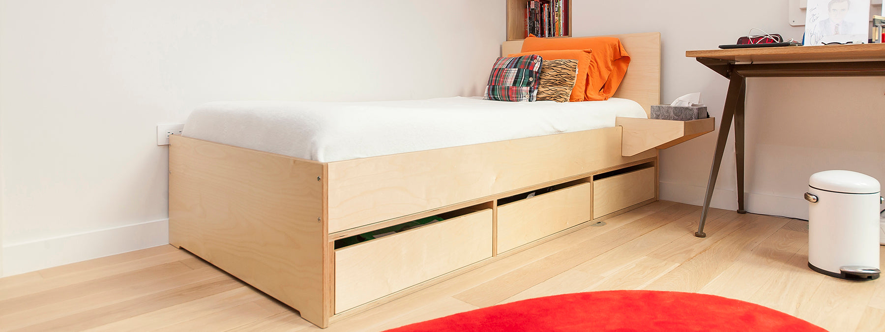 kids bed with sliding drawers