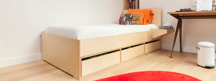kids bed with sliding drawers