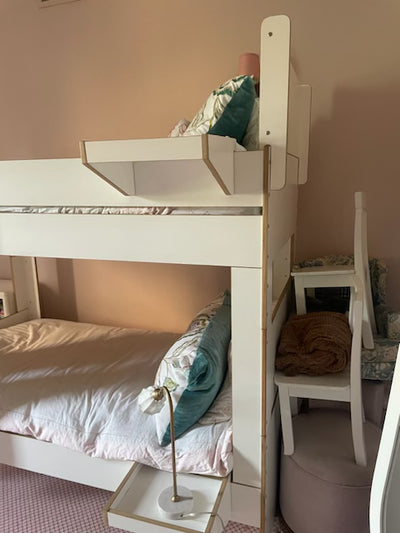 White Cabin Bunk Bed w/ladder-Casa Kids