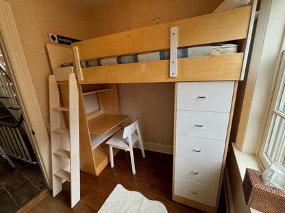 Custom Birch and white loft bed