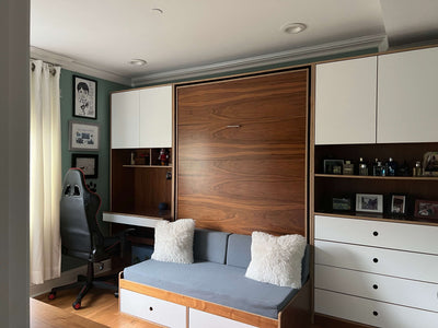 murphy bed unit full side view from distance - casa kids