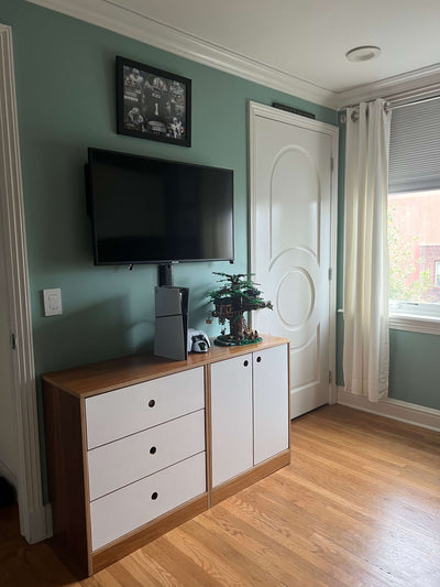 murphy bed unit furniture piece, side angle view