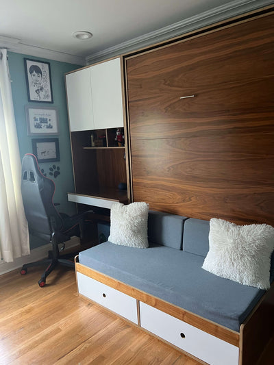 murphy bed unit side view, closer angle - casa kids