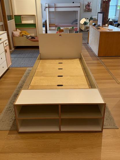Marino Twin Floor Bed with Footboard Cabinet