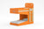 Bright orange Monster Bunk Bed with natural wood ladder, featuring a modern design and space-saving structure for kids' rooms.