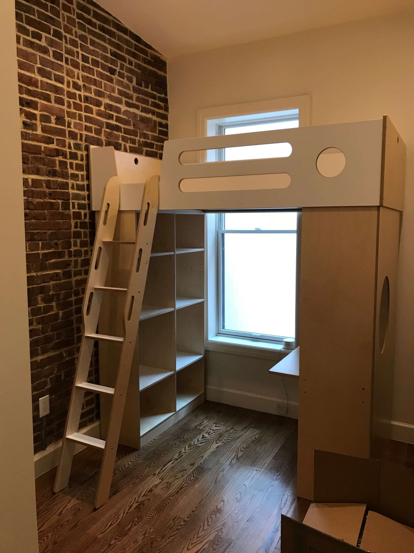 Birch and white Dumbo Loft Bed w/ladder-Casa Kids