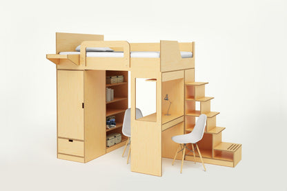 Aspen Loft Bed with desk-opposite side view-casa kids