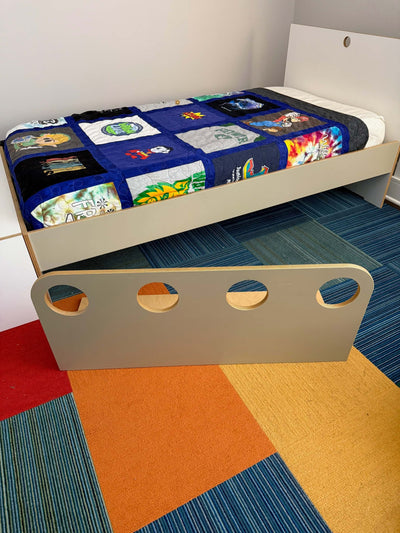 Marino Twin Bed-lateral full view with safety rail