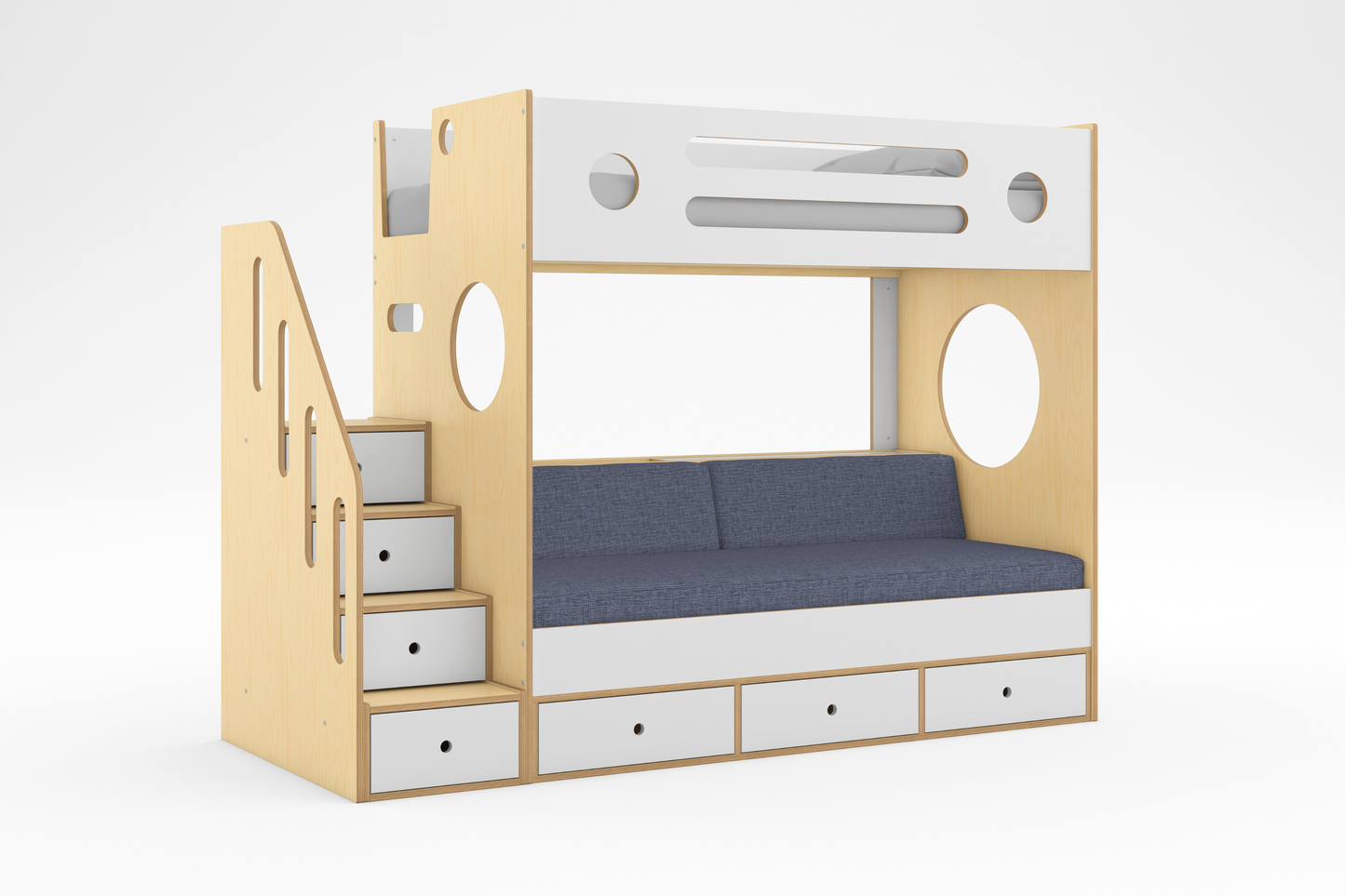 Marino Loft over Daybed with Stairs-Casa Kids