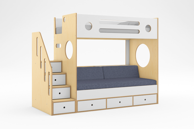 Marino Loft over Daybed with Stairs-Casa Kids