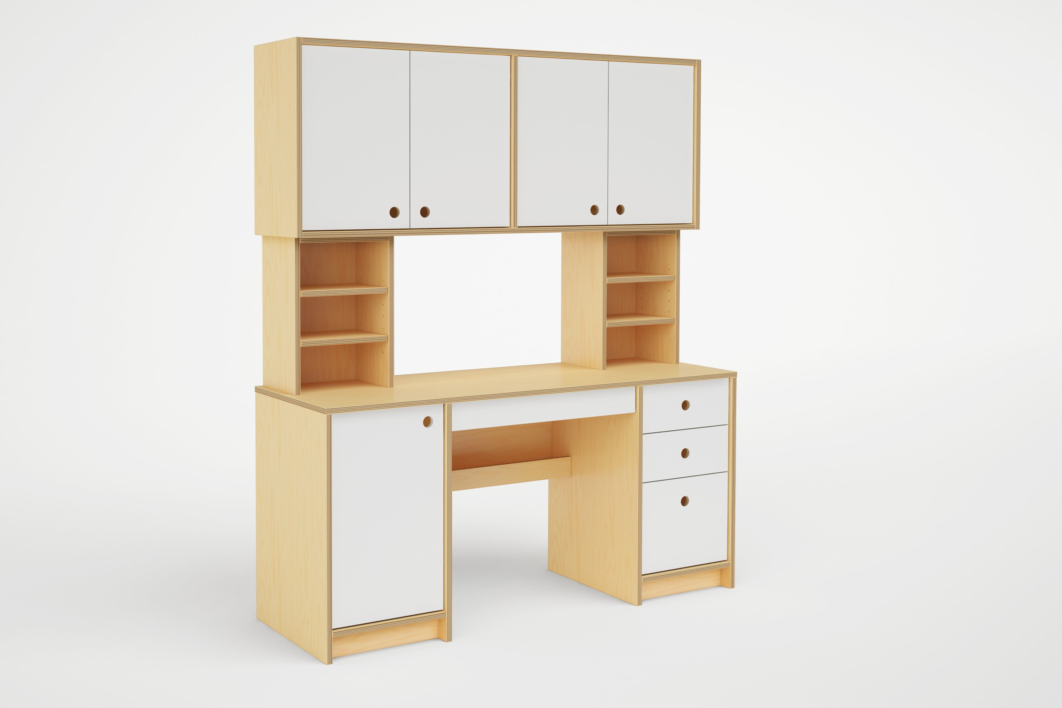 Spacious Modular Computer Desk with Adjustable Shelves – Casa Kids