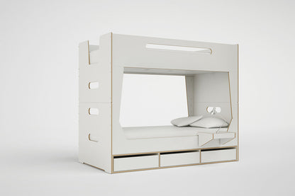 Minimalist LoLo Bunk Bed design for kids, showing the durable birch plywood construction