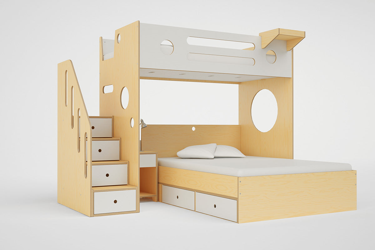Marino L-Shaped Bunk Bed-Casa Kids