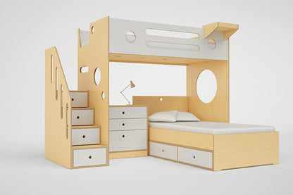 Marino L-Shaped Bunk Bed-Casa Kids