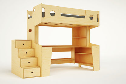 Marino Loft Bed with Stairs-Casa Kids