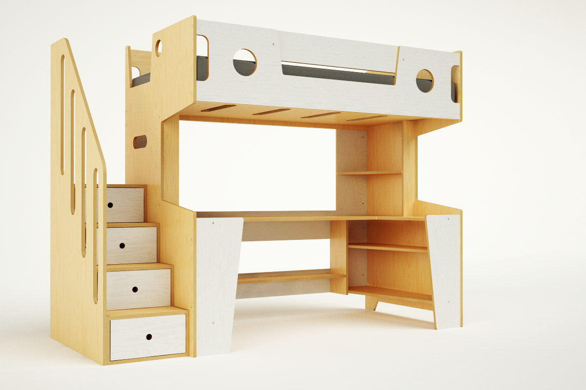 Marino Loft Bed with Stairs-Casa Kids