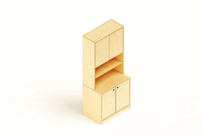 Wooden Modular Storage Cabinet with Doors & Shelves