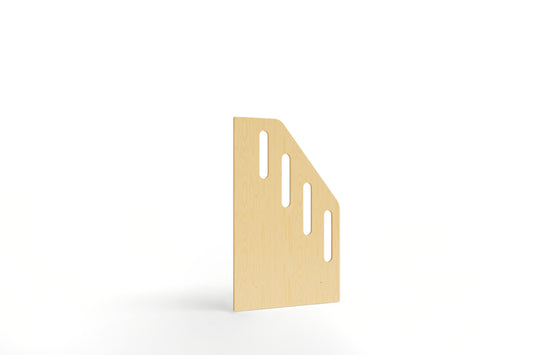 Birch bunk bed stair railing against white background