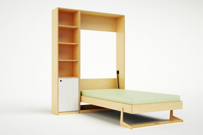 Modern vertical Murphy bed by Casa Kids in the open position, perfect for saving space in small bedrooms