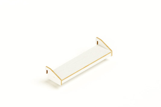 Birch/White attachable Hanging Shelf against a white background.