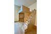 Full Size Loft Bed w/Stairs & Desk - Birch & White