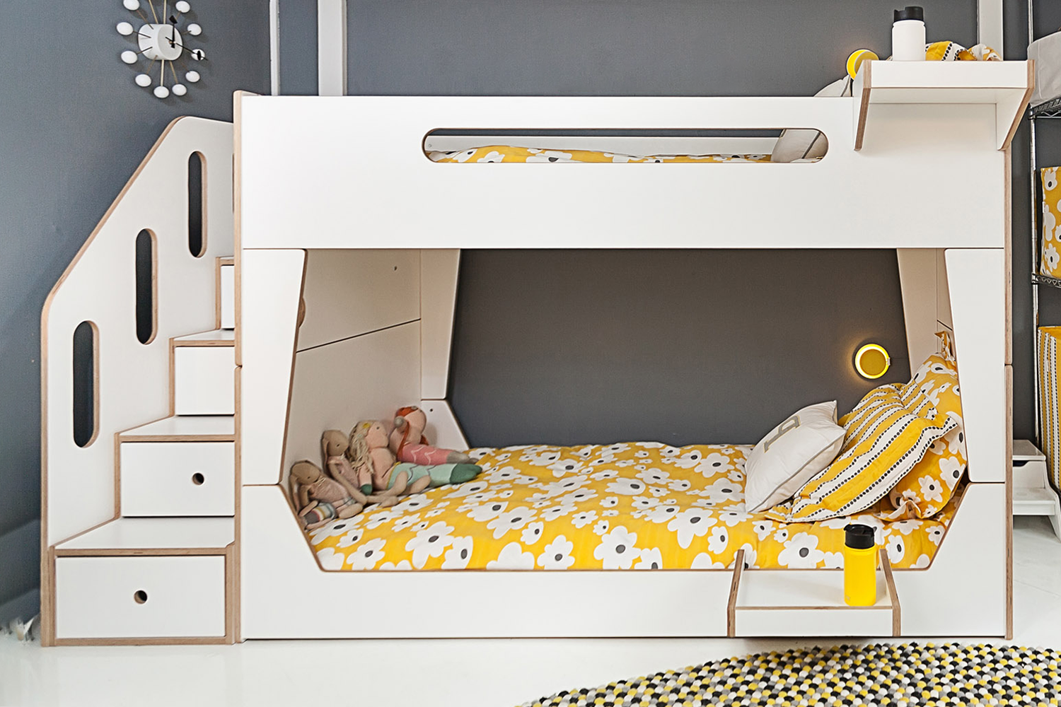 Lolo Modern Bunk Bed With Stairs | Converted Stacked Beds